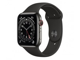 APPLE Watch Series 6 GPS + Cellular 44mm Graphite Stainless Steel Case with Black Sport Band - Regular