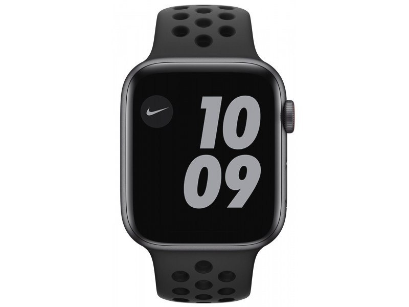 Zegarek Nike SE GPS + Cellular, 44mm koperta z aluminium w kolorze gwiezdnej szarości z paskiem sportowym antracyt/czarny Nike -