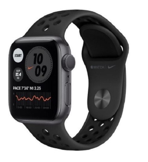 Zegarek Nike Series 6 GPS, 40mm koperta z aluminium w kolorze gwiezdnej szarości z paskiem sportowym antracyt/czarny Nike - Regu
