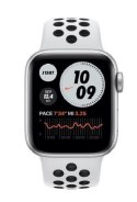 Zegarek Nike Series 6 GPS + Cellular, 40mm koperta z aluminium w kolorze srebrnym z paskiem sportowym czysta platyna/czarny Nike