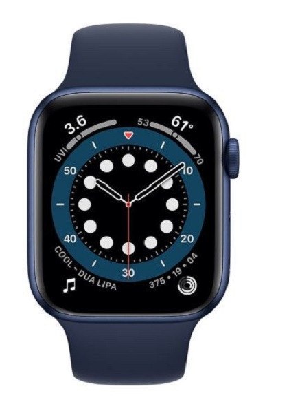 Zegarek Series 6 GPS, 40mm koperta z aluminium w kolorze niebieskim z paskiem sportowym w kolorze głębokiego granatu - Regular