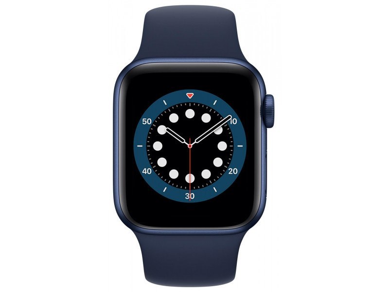 Zegarek Series 6 GPS + Cellular, 40mm koperta z aluminium w kolorze niebieskim z paskiem sportowym w kolorze głębokiego granatu 