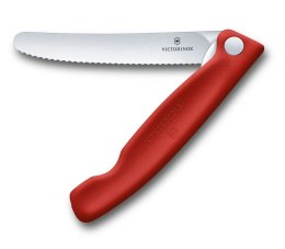 Składany nóż do warzyw i owoców Victorinox, ząbkowany 11 cm, czerwony